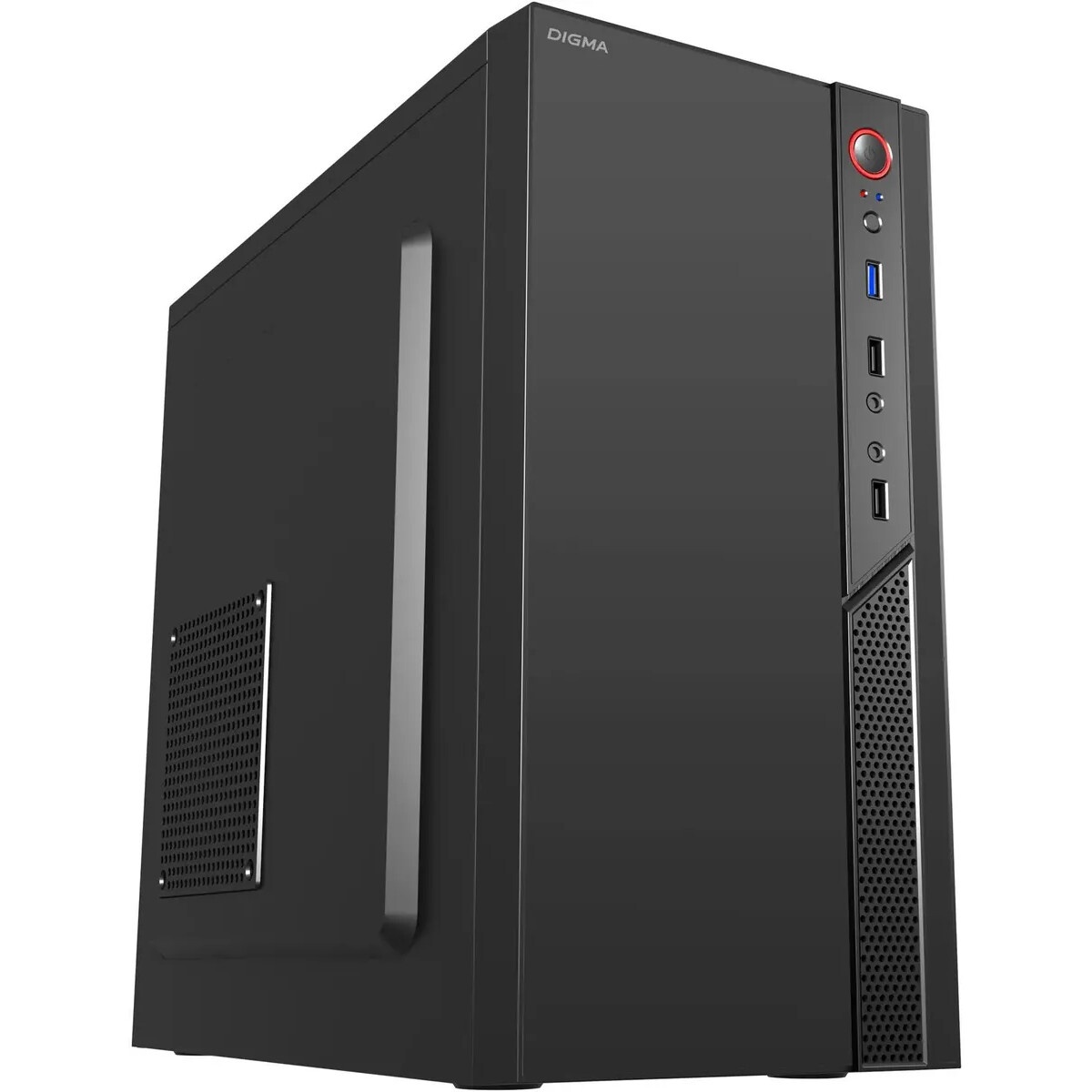 Компьютерный корпус Digma DCC-MN306 черный без БП mATX 1x80mm 1x92mm 2x120mm 2xUSB2.0 1xUSB3.0 audio