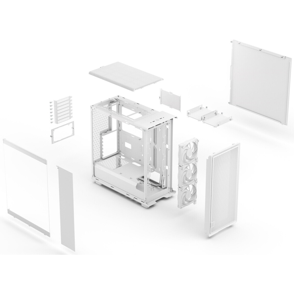 Корпус Fractal Design MESHIFY 2 COMPACT WHITE - TG / ATX, TG / 2x140mm & 1x120mm fans inc. / FD-C-ME