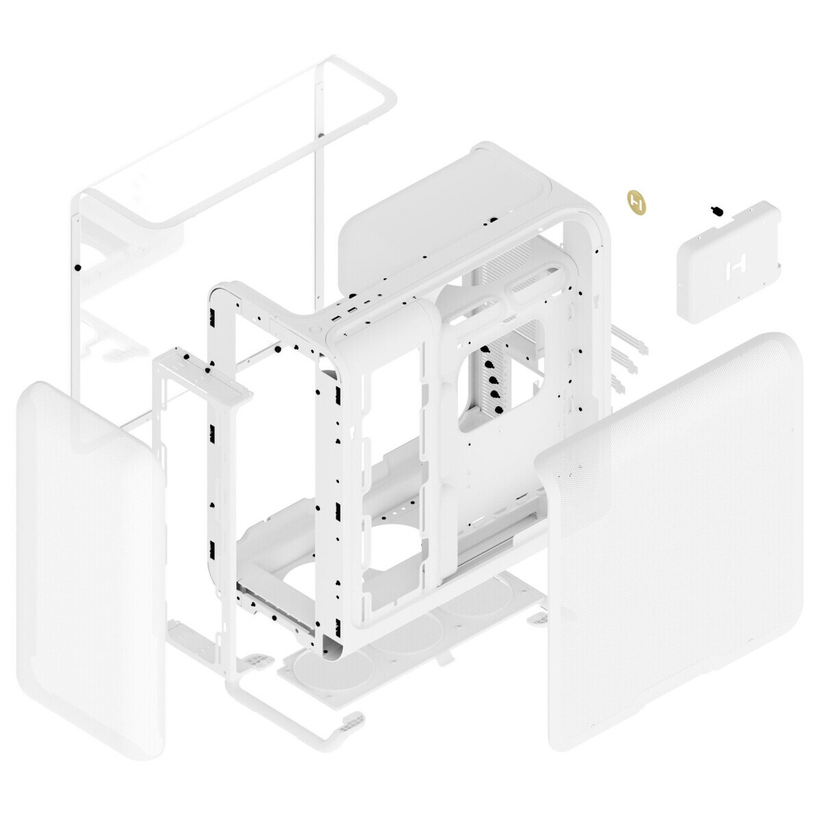 Корпус Fractal Design MESHIFY 2 COMPACT WHITE - TG / ATX, TG / 2x140mm & 1x120mm fans inc. / FD-C-ME