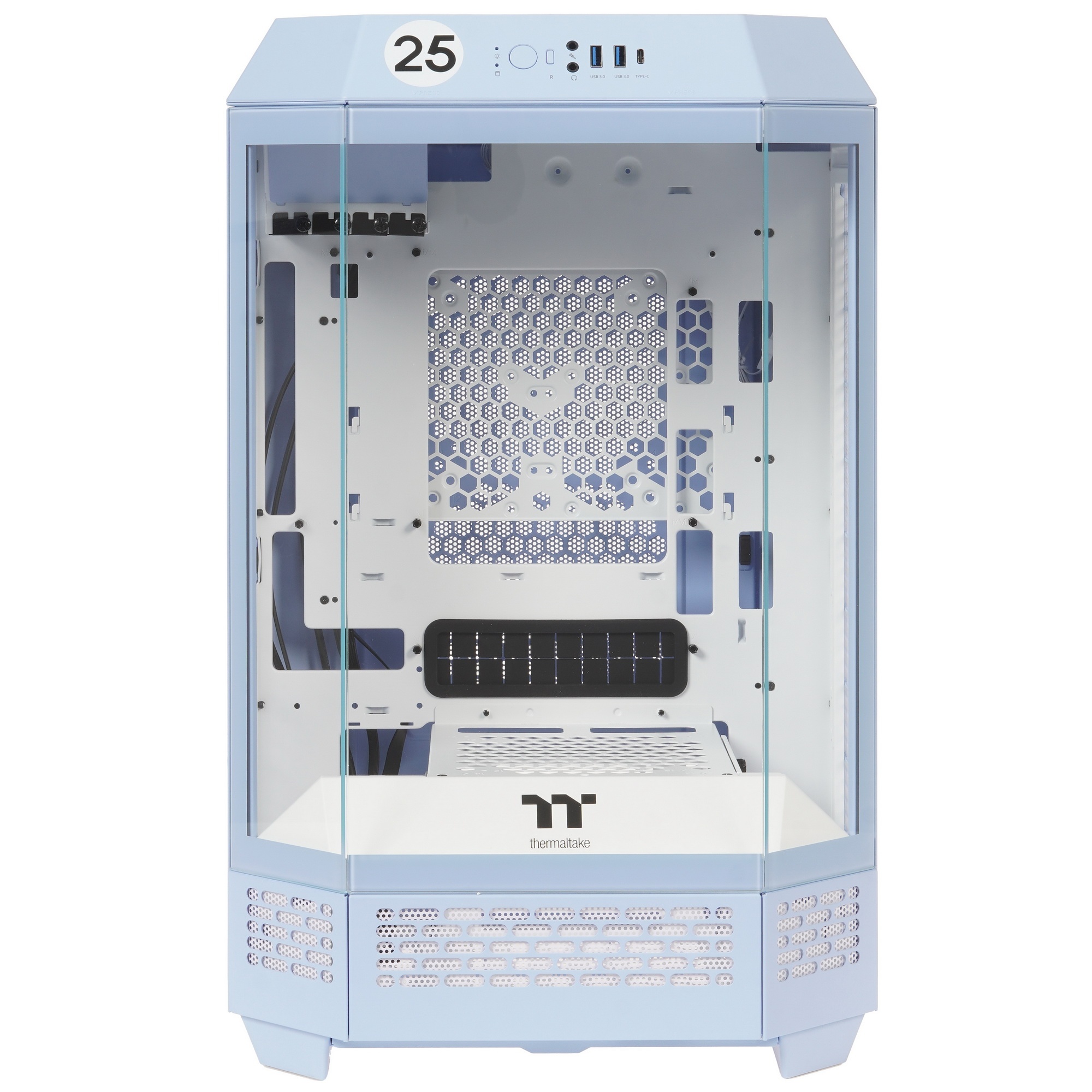Корпус Thermaltake The Tower 300 Hydrangea голубой без БП miniITX 8x120mm 6x140mm 2xUSB3.0 audio bot