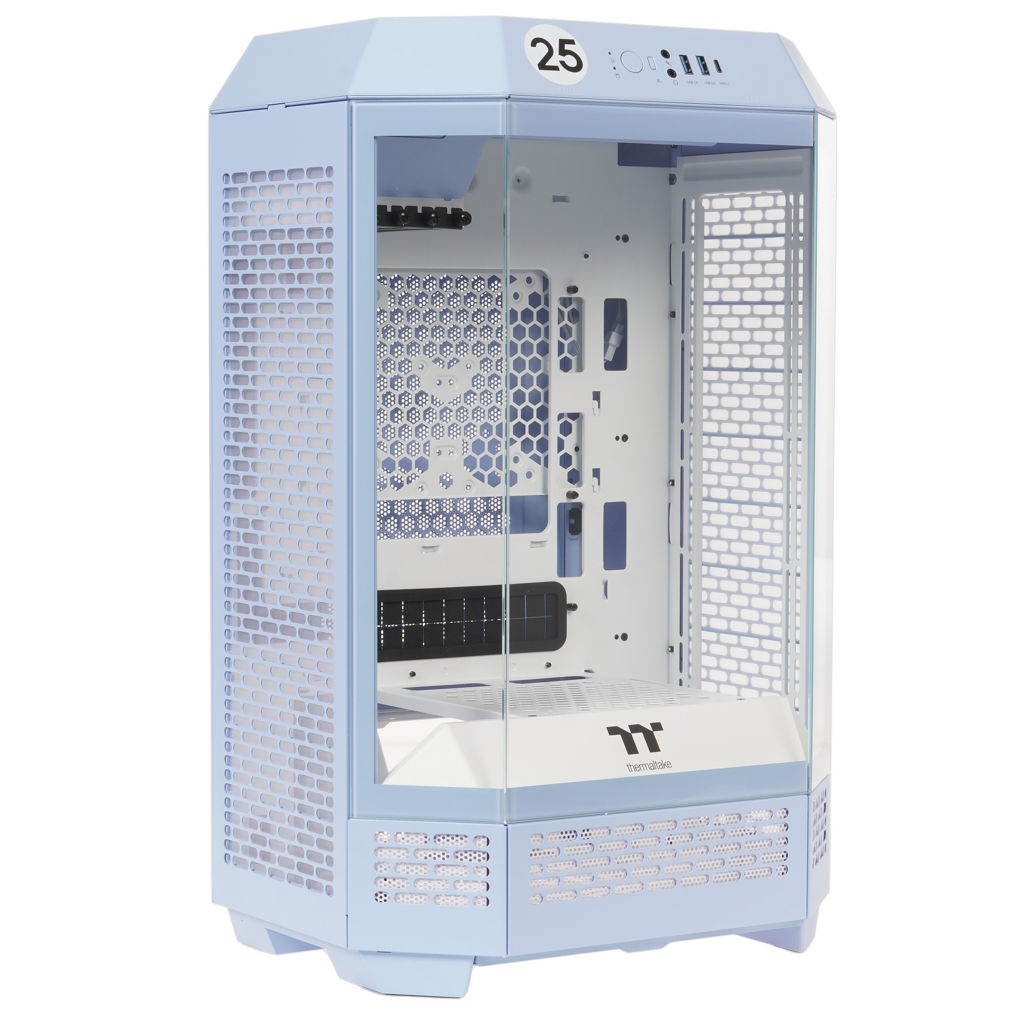 Корпус Thermaltake The Tower 300 Hydrangea голубой без БП miniITX 8x120mm 6x140mm 2xUSB3.0 audio bot