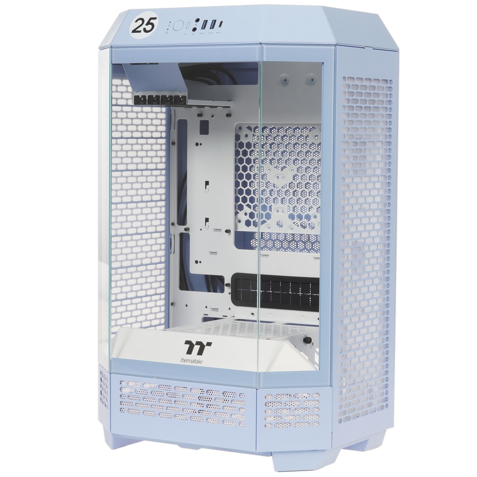 Корпус Thermaltake The Tower 300 Hydrangea голубой без БП miniITX 8x120mm 6x140mm 2xUSB3.0 audio bot