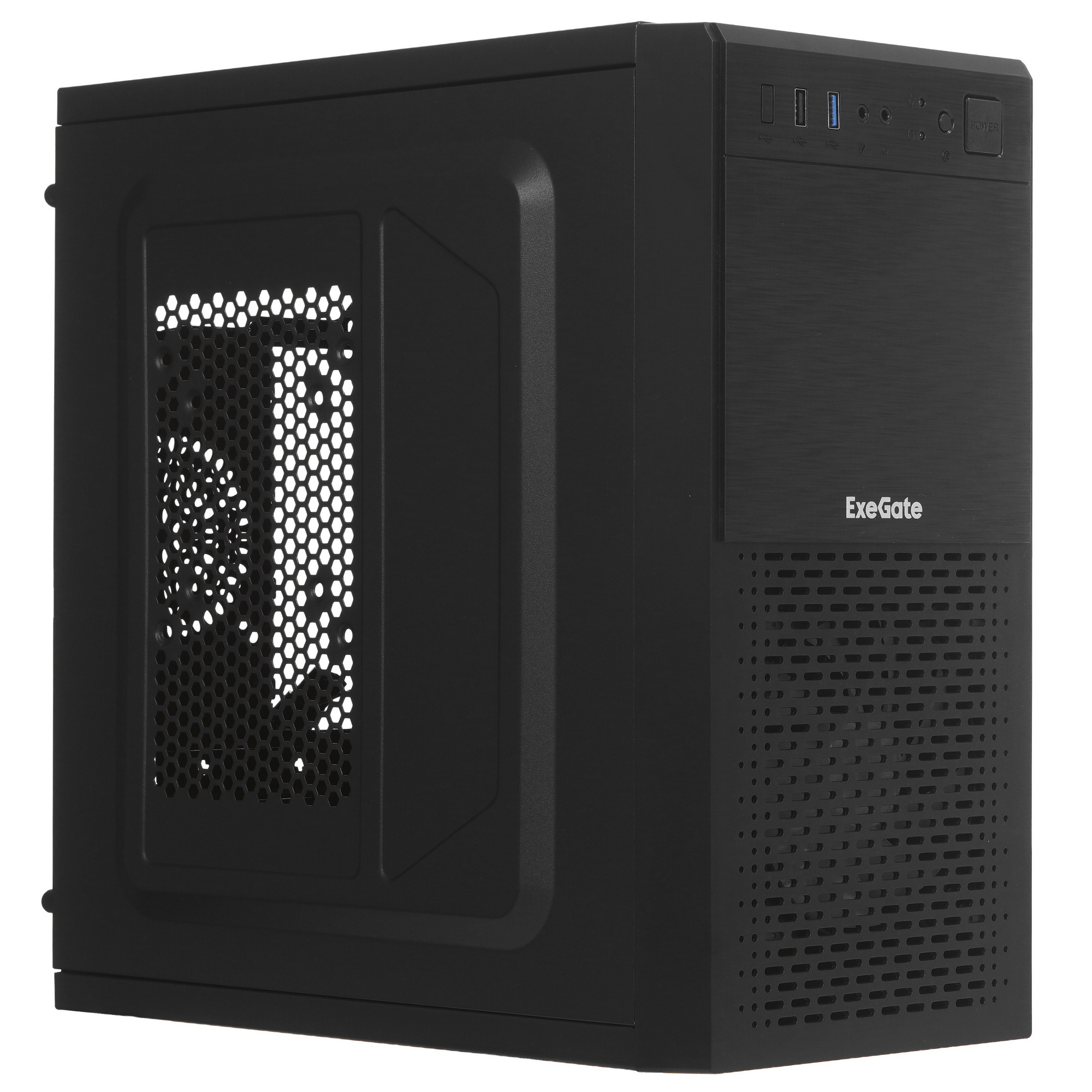 Компьютерный корпус Minitower ExeGate mEVO-7807 (mATX, без БП, 1*USB+1*USB3.0, черный 1x12см с RGB п