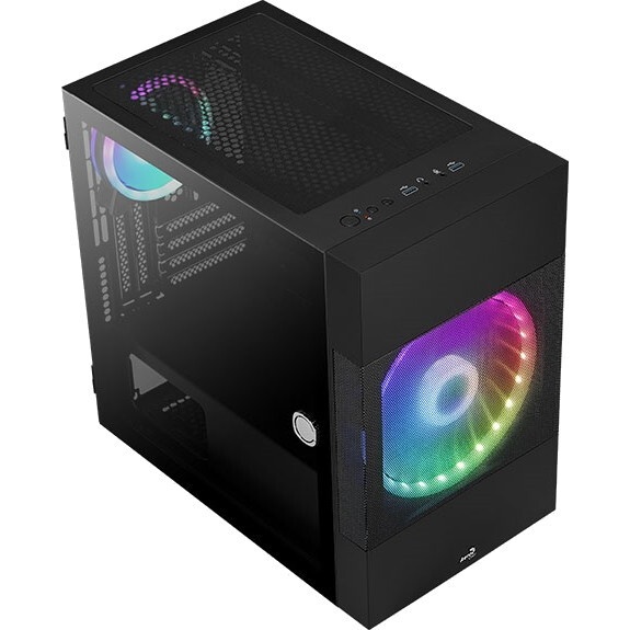 Компьютерный корпус Aerocool / Formula Atomic V1 без БП, mATX, боковое окно (закаленное стекло), чер