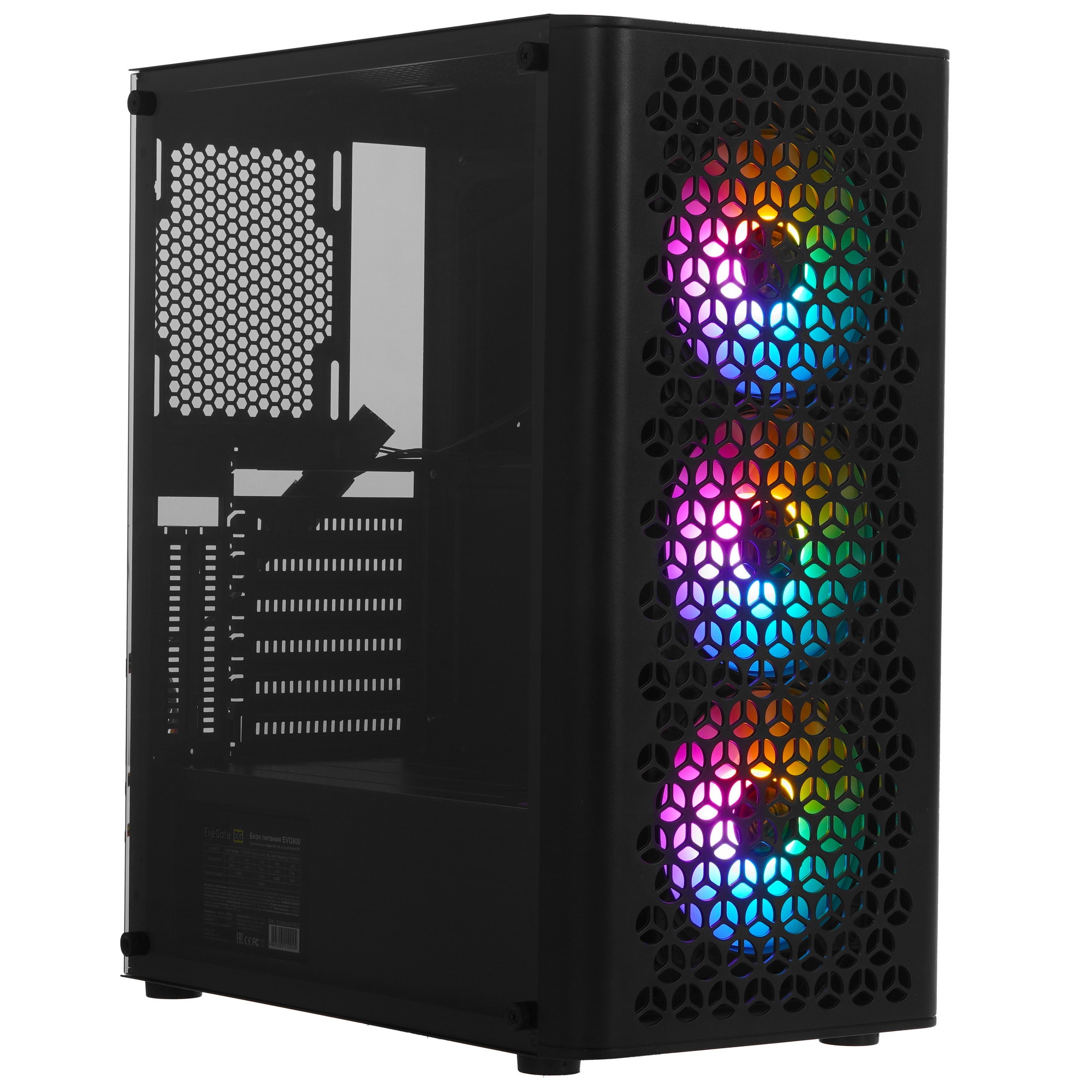 Компьютерный корпус Miditower ExeGate EVO-9202-NPX700 (ATX, БП 700NPX с вент. 12 см, с окном, 1*USB+