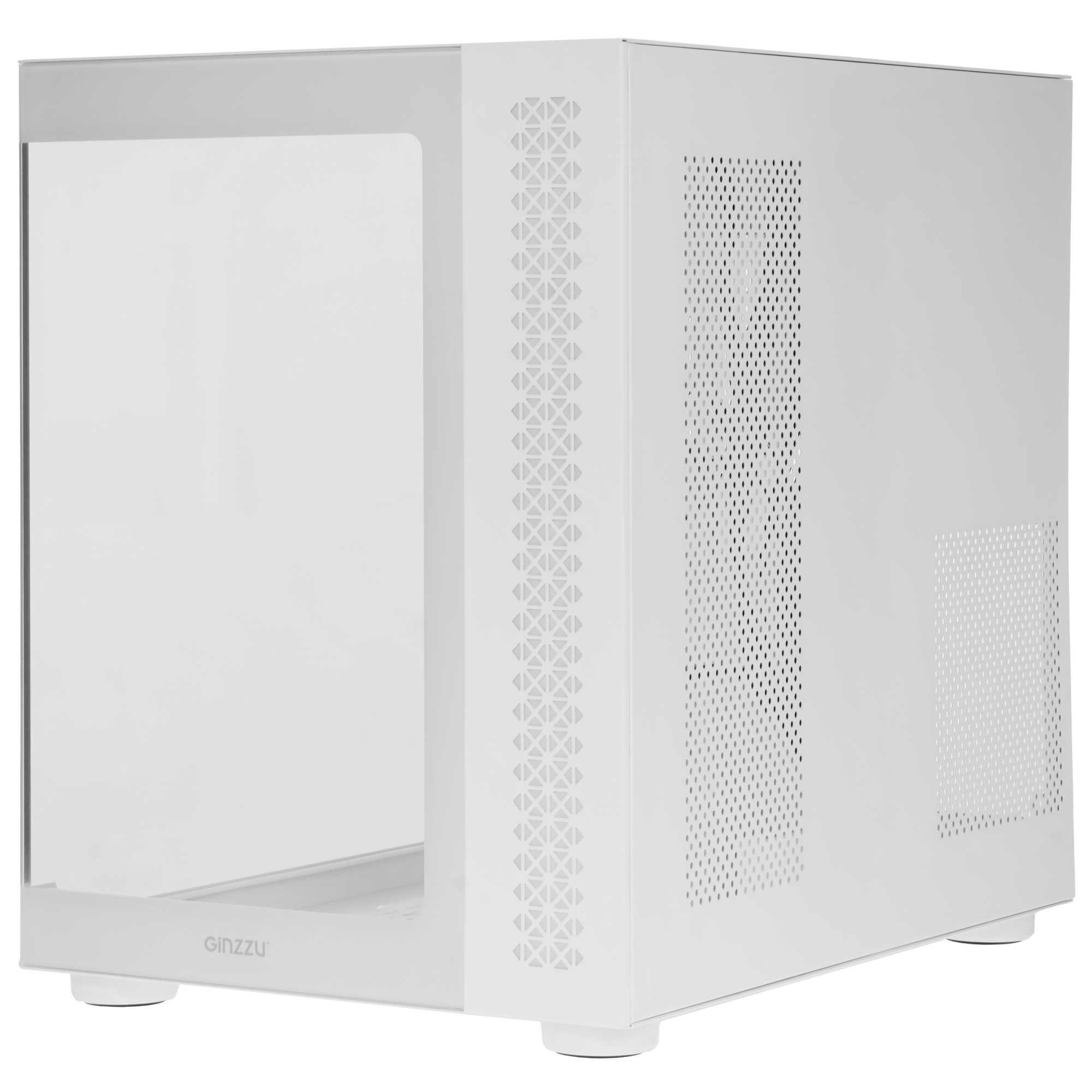 Компьютерный корпус Ginzzu V580 RGB подсветка, закаленное стекло 1*USB 3.0,1*USB 2.0, AU Белый ATX