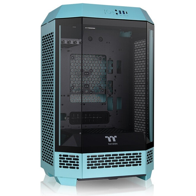 Компьютерный корпус Thermaltake The Tower 300 Turquoise голубой без БП miniITX 7x120mm 5x140mm 2xUSB