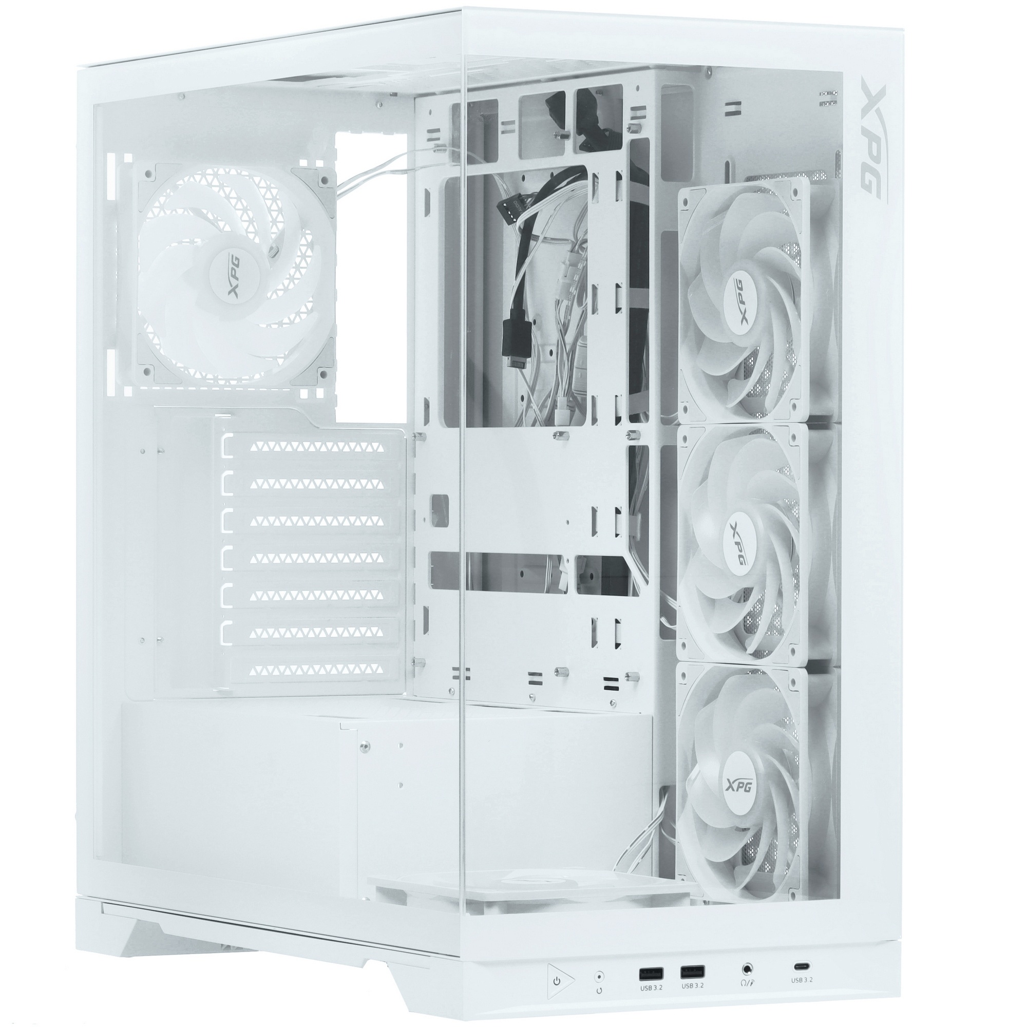 Компьютерный корпус XPG INVADER X WHITE (INVADERXMT-WHCWW) Mid-Tower Gaming ATX PC Case with Panoram