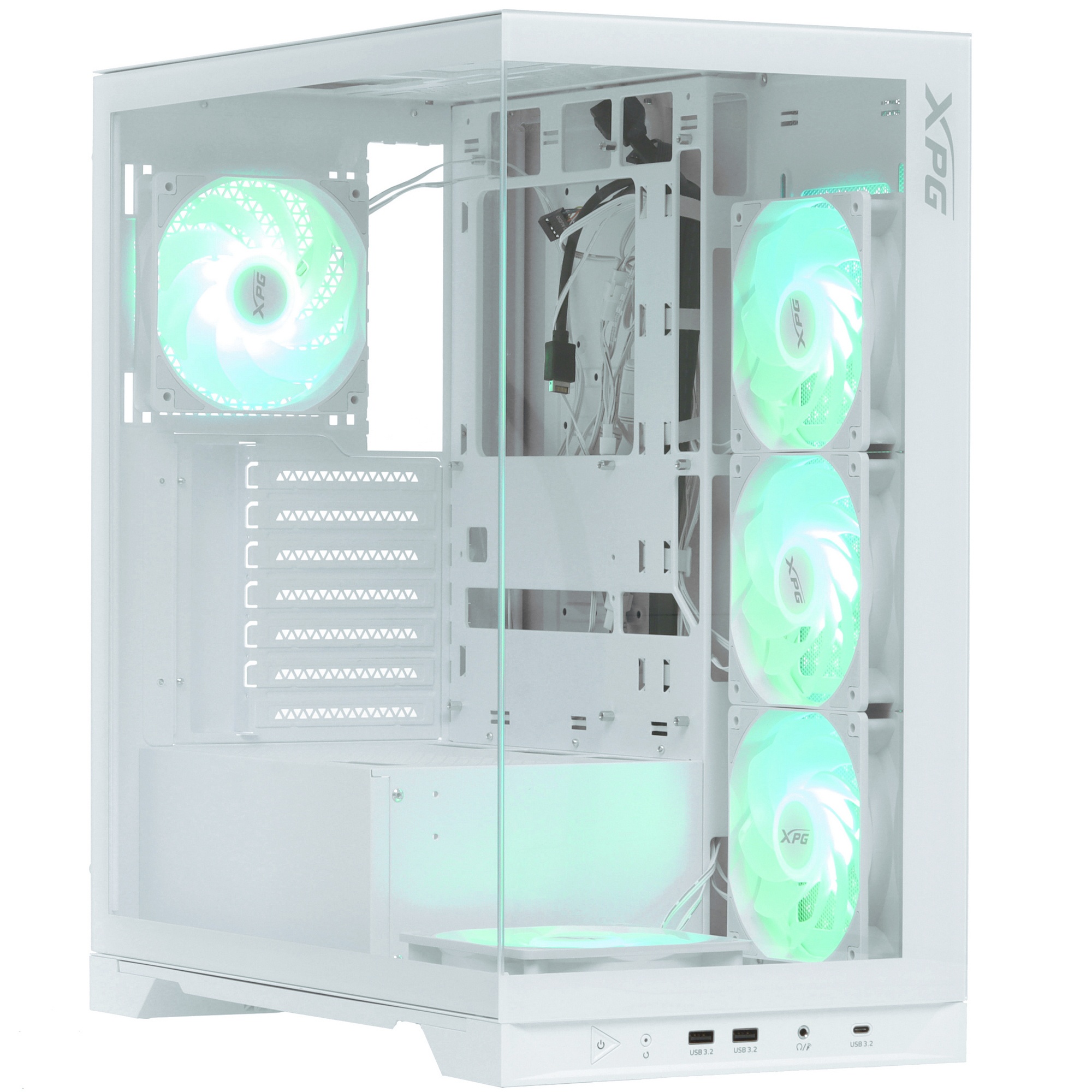 Компьютерный корпус XPG INVADER X WHITE (INVADERXMT-WHCWW) Mid-Tower Gaming ATX PC Case with Panoram