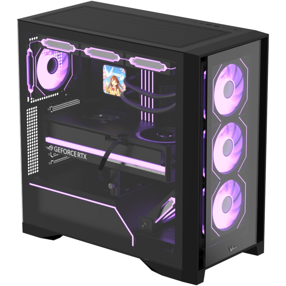 Компьютерный корпус Aerocool / Formula Mana Geometry черный без БП ATX 3x120mm 1xUSB3.0 1xUSB3.1 aud