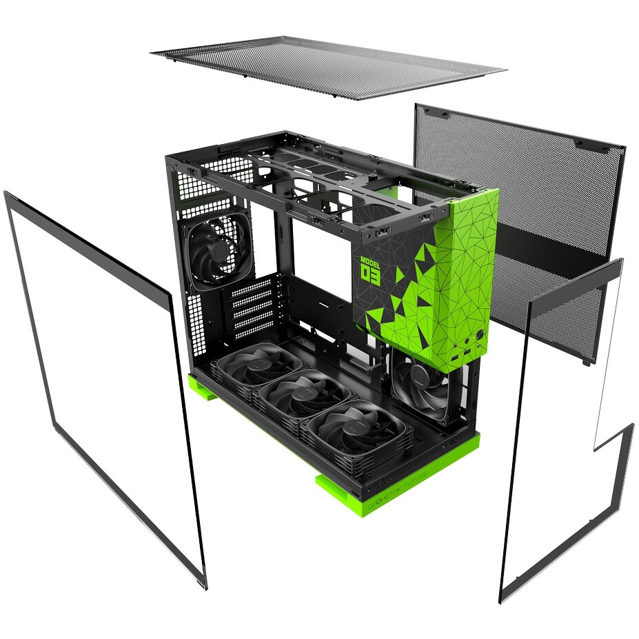 Компьютерный корпус Thermaltake The Tower 100 Racing Green черный без БП miniITX 1x120mm 3x140mm 2xU