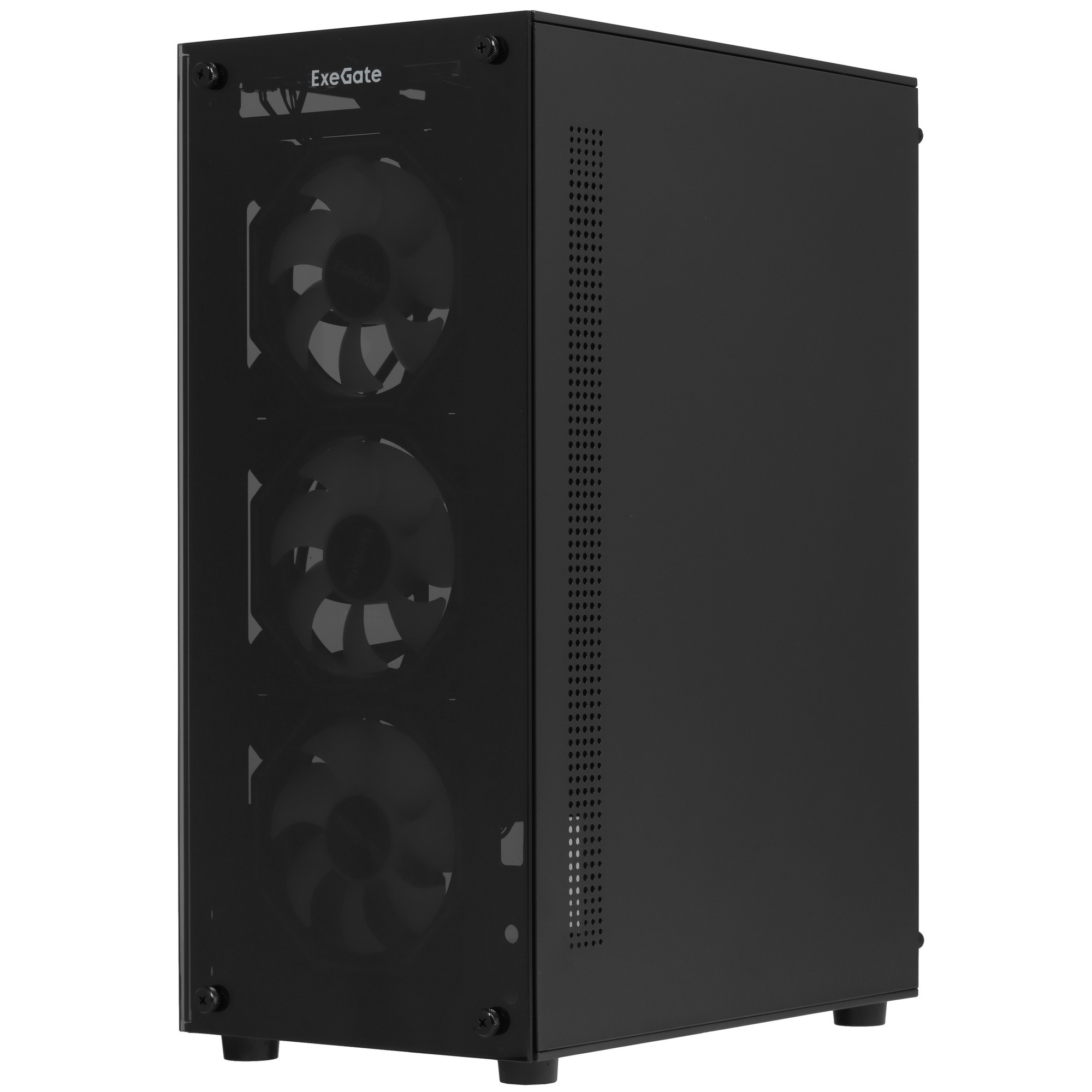 Компьютерный корпус Miditower ExeGate i3 BASE (ATX, без БП, с окном, 1*USB+1*USB3.0, аудио, 4 вент.