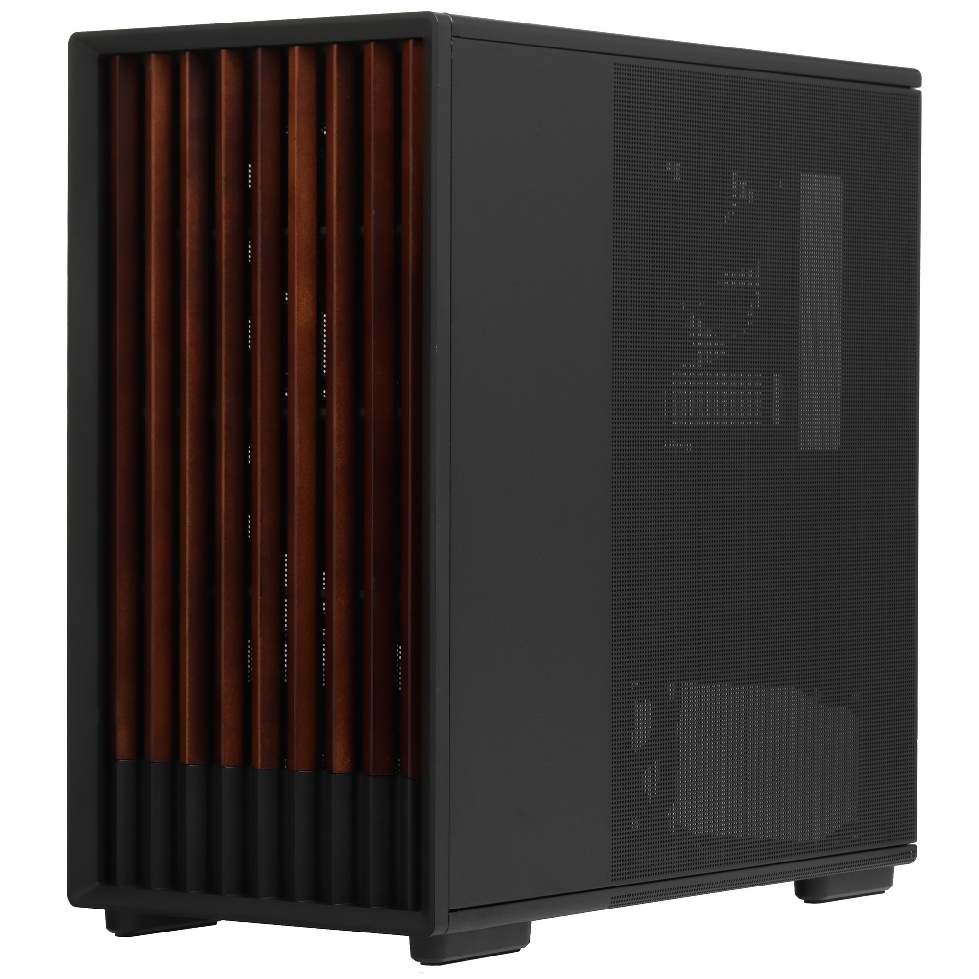 Корпус Zalman P10 NAMU, MATX, BLACK, WINDOW, FRONT COVER WALNUT, 2x3.5", 3x2.5", 1xUSB TYPE-C, 1xUSB
