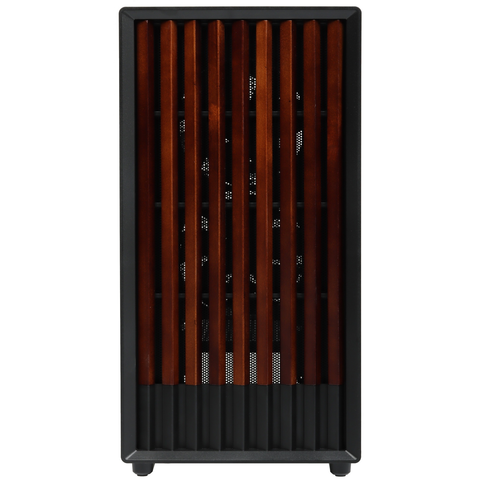 Корпус Zalman P10 NAMU, MATX, BLACK, WINDOW, FRONT COVER WALNUT, 2x3.5", 3x2.5", 1xUSB TYPE-C, 1xUSB
