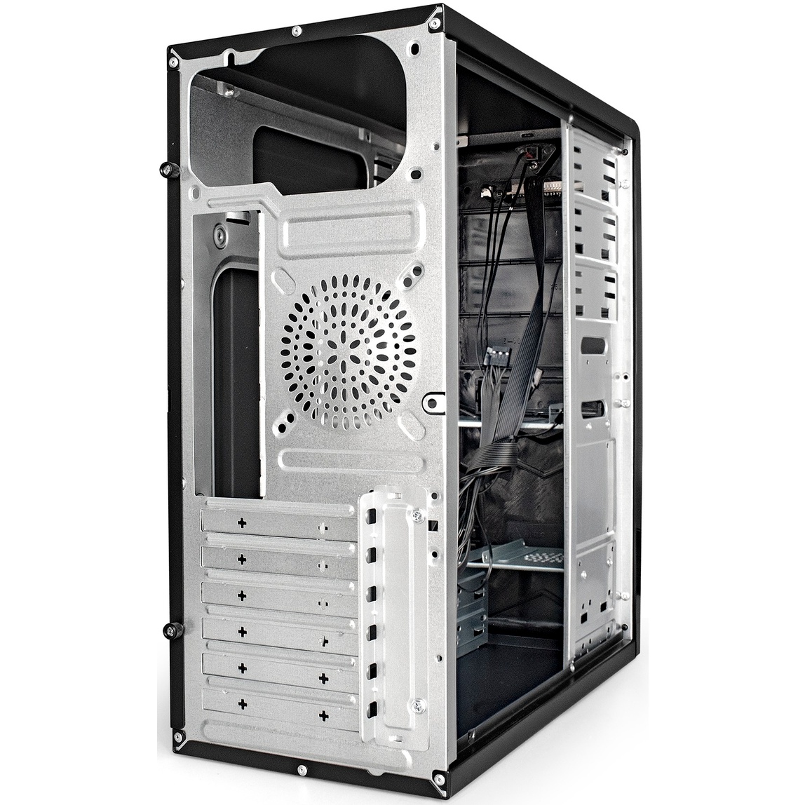 Корпус Miditower ExeGate CP-601-UNS500 (ATX, БП UNS500 с вент. 12см, 2*USB, аудио, черный)