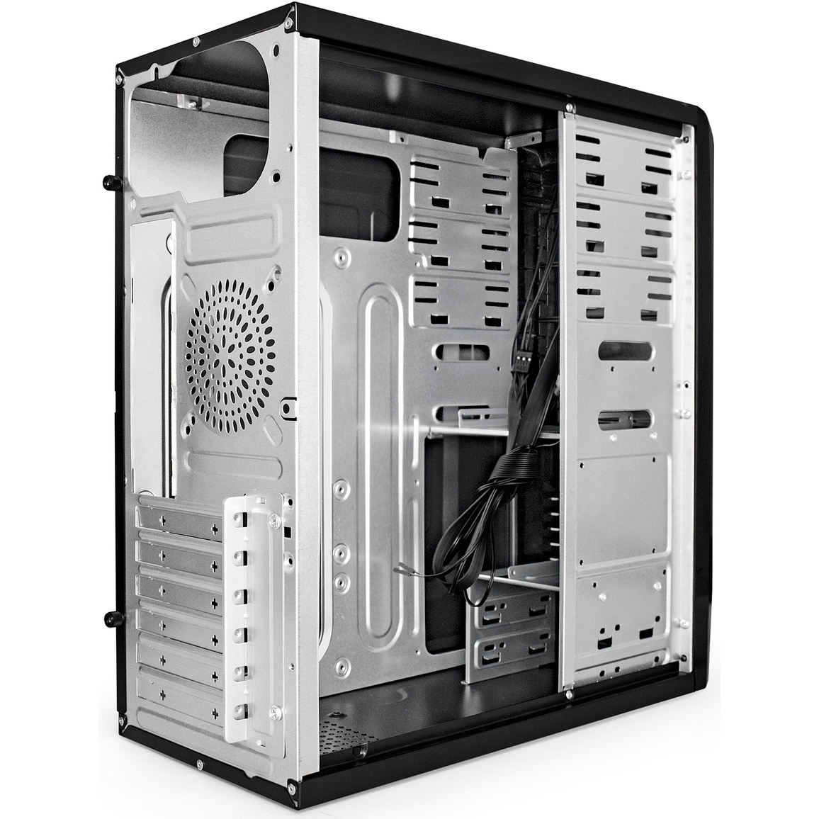 Корпус Miditower ExeGate CP-601-UNS500 (ATX, БП UNS500 с вент. 12см, 2*USB, аудио, черный)