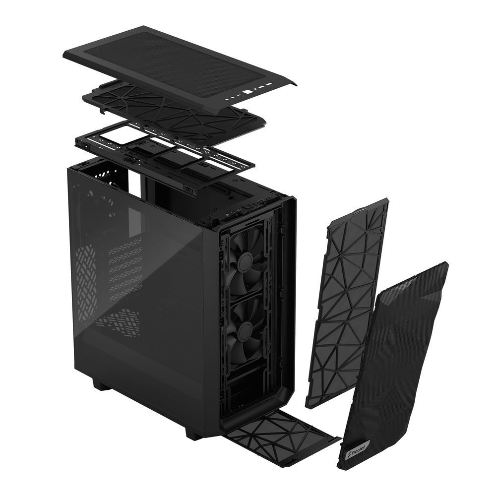 Корпус Fractal Design MESHIFY 2 COMPACT BLACK - TG / ATX, TG / 2x140mm & 1x120mm fans inc. / FD-C-ME