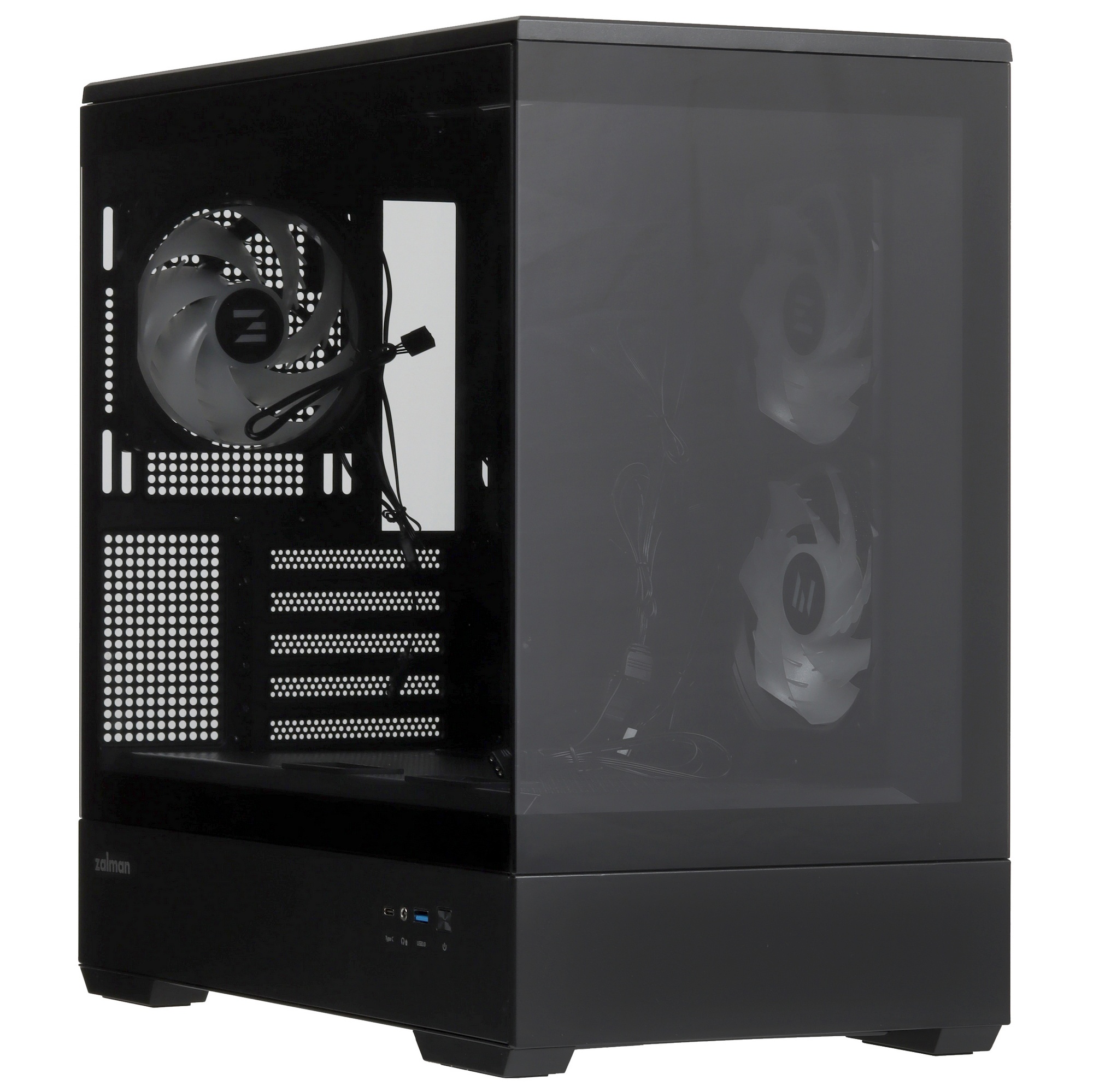 Компьютерный корпус ZALMAN P30 V2, MATX, BLACK, WINDOW, 2x3.5", 3x2.5", 1xUSB TYPE-C, 1xUSB3.0, SIDE