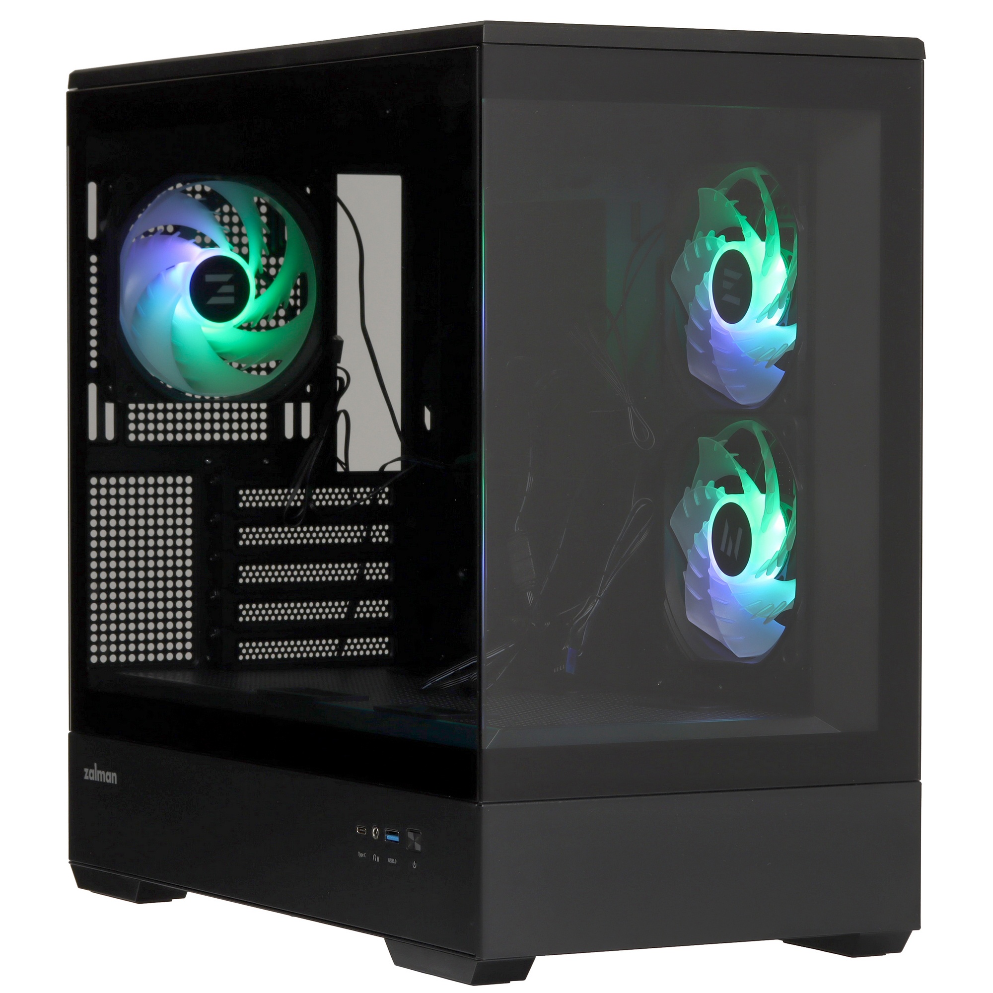 Компьютерный корпус ZALMAN P30 V2, MATX, BLACK, WINDOW, 2x3.5", 3x2.5", 1xUSB TYPE-C, 1xUSB3.0, SIDE