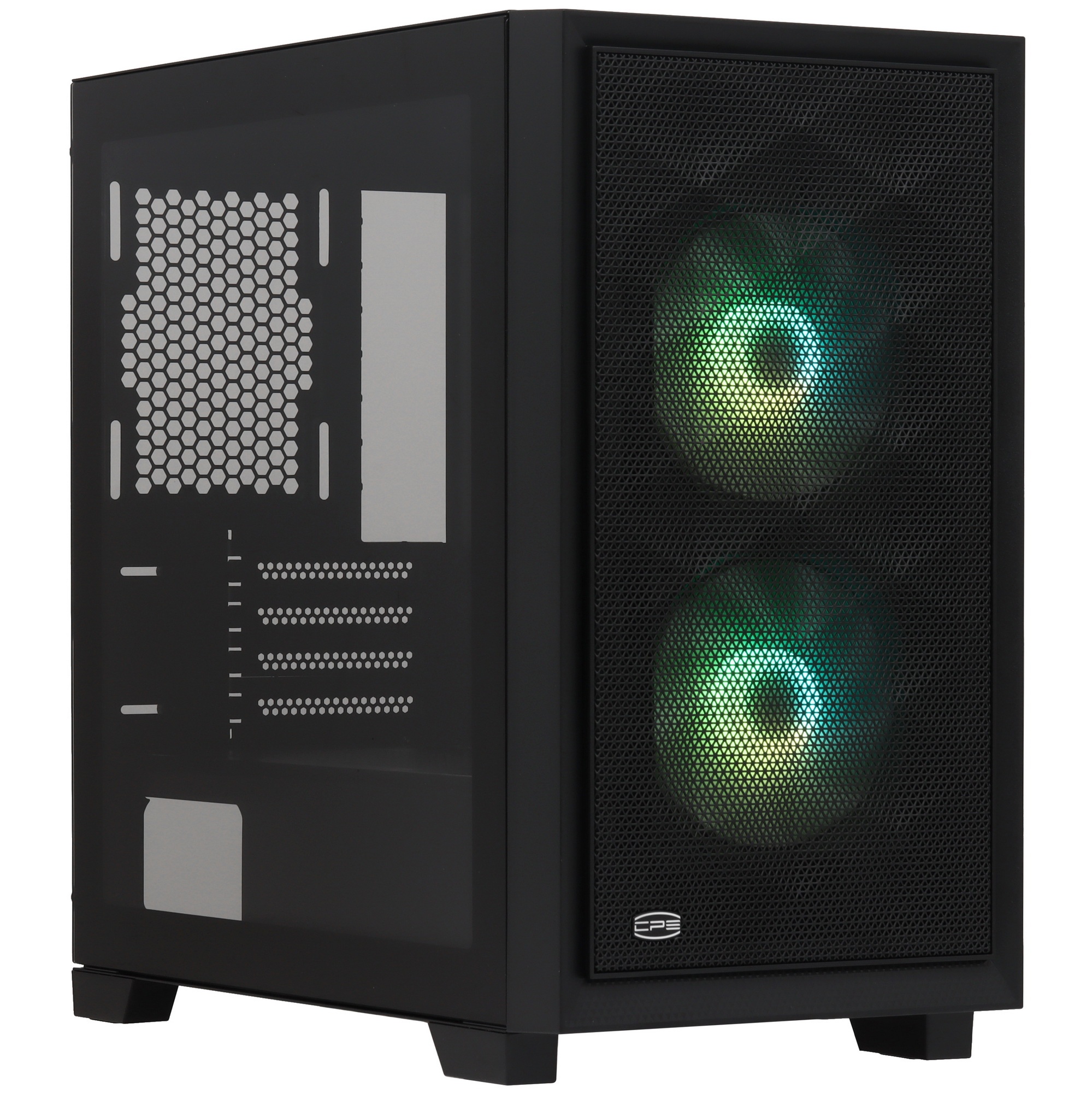 Компьютерный корпус без блока питания PCCooler C3D310 BK ARGB, Mini-Tower, TG, Mesh, 2x120mm ARGB, 2