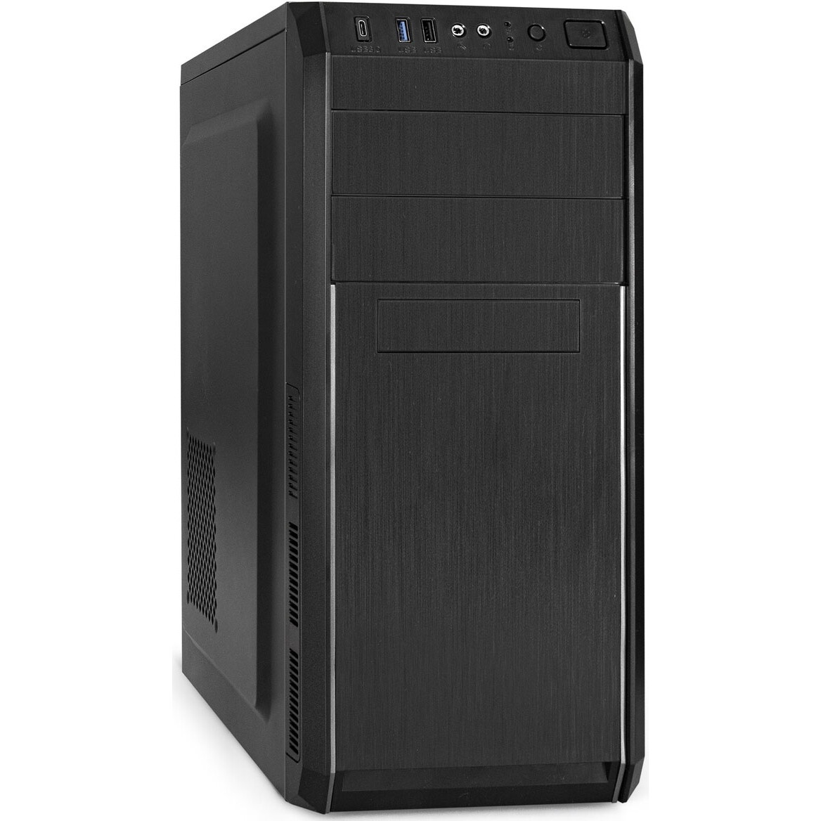 Корпус Miditower ExeGate XP-334UC-UNS350 (ATX, БП UNS350 с вент. 12см, 1*USB+1*USB3.0+1*TypeC, аудио