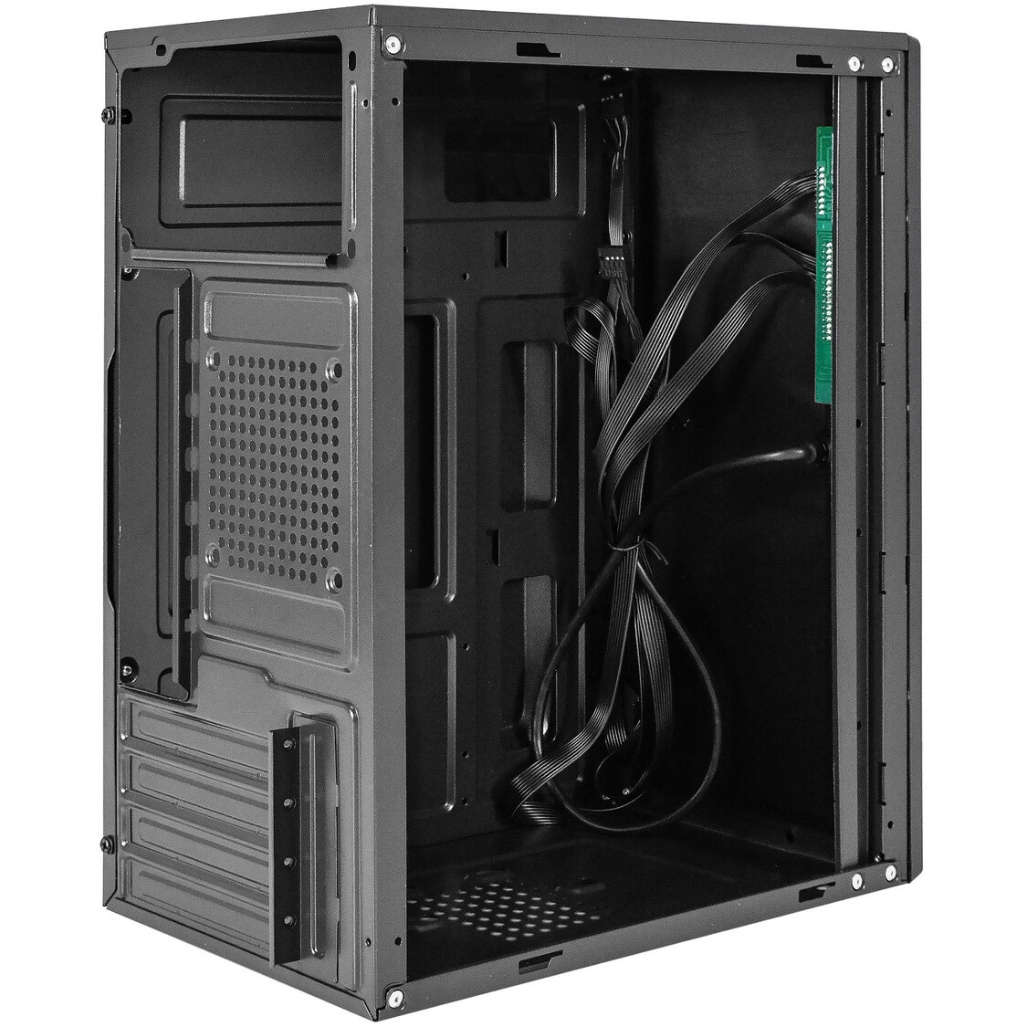 Корпус Minitower ExeGate BAA-105-01-UNS400 (mATX, БП UNS400 с вент. 12см, 2*USB, аудио, черный)