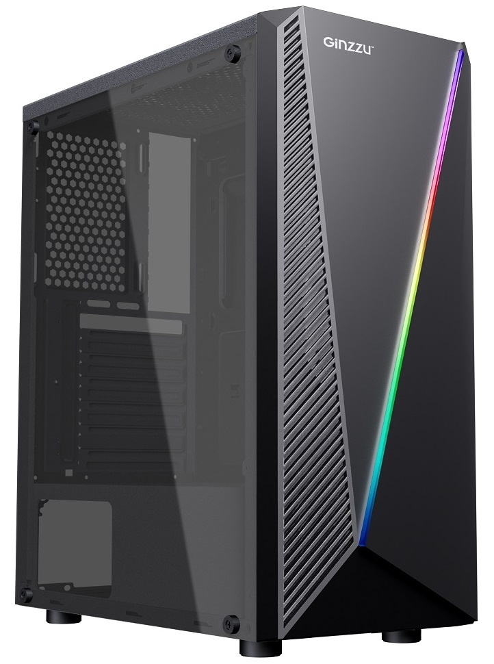 Компьютерный корпус Ginzzu SL150 панель с RGB подсветкой
