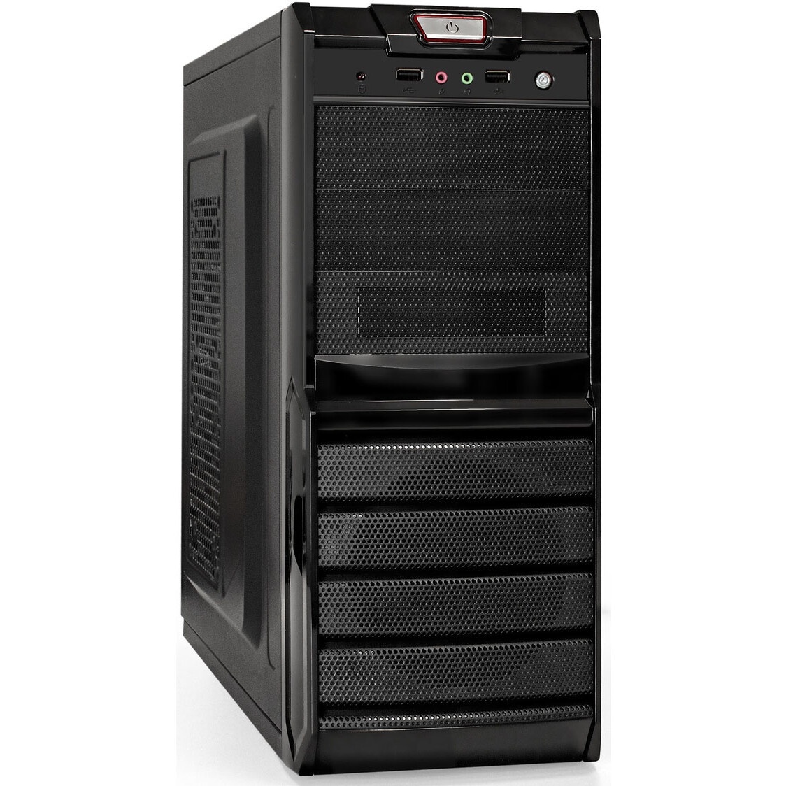 Корпус Miditower ExeGate XP-329S-UNS450 (ATX, БП UNS450 с вент. 12см, 2*USB, аудио, черный)