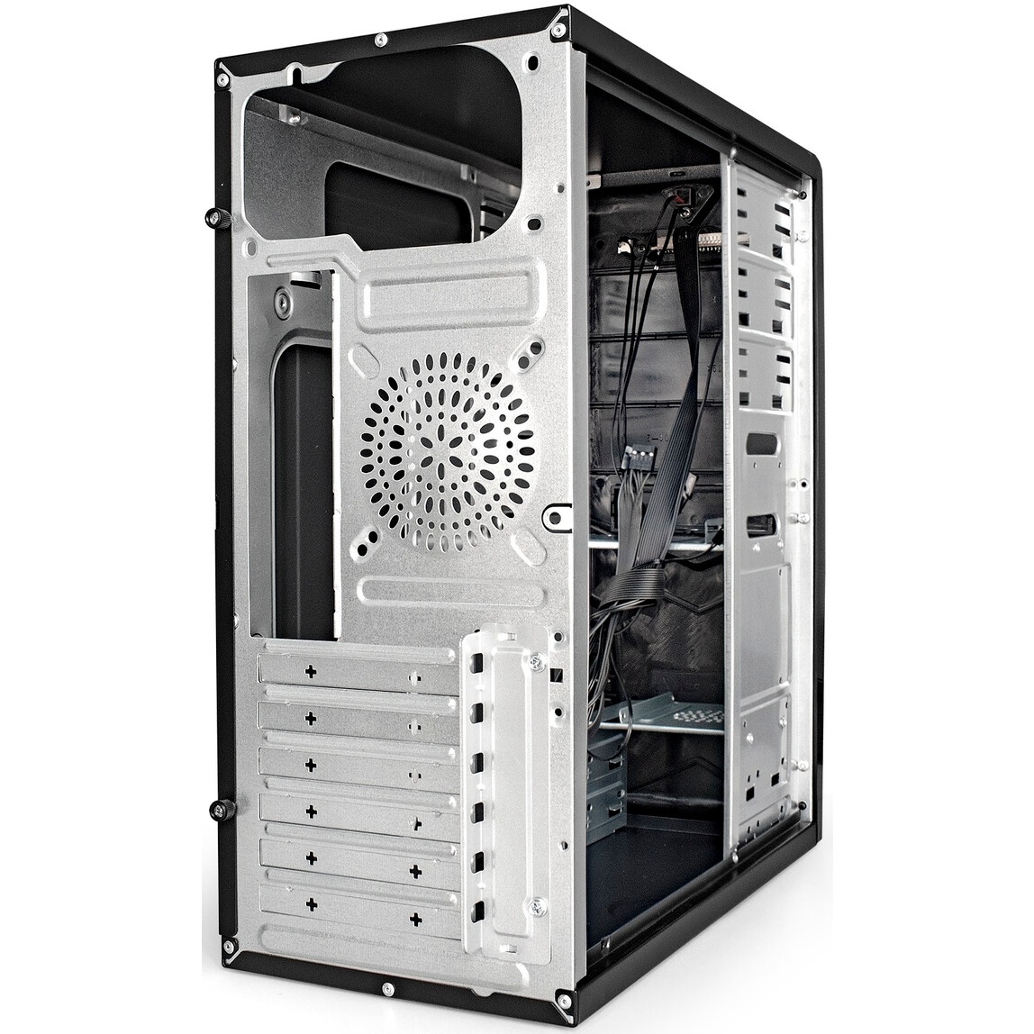 Корпус Miditower ExeGate AA-440-UNS400 (ATX, БП UNS400 с вент. 12см, 2*USB, аудио, черный)