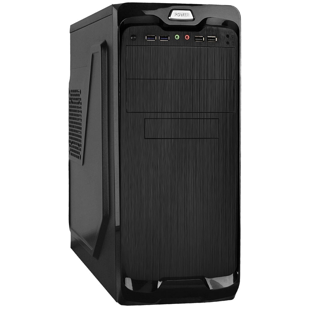 Корпус Miditower ExeGate AA-440-UNS400 (ATX, БП UNS400 с вент. 12см, 2*USB, аудио, черный)