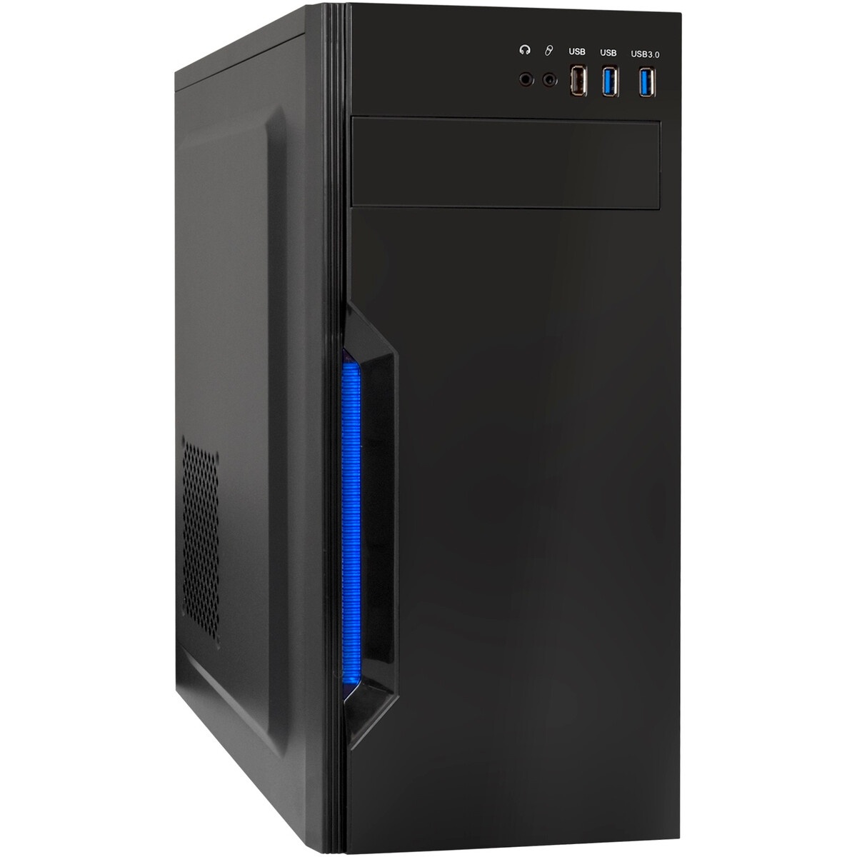 Корпус Miditower ExeGate XP-333U-UNS400 (ATX, БП UNS400 с вент. 12см, 1*USB+2*USB3.0, аудио, черный)