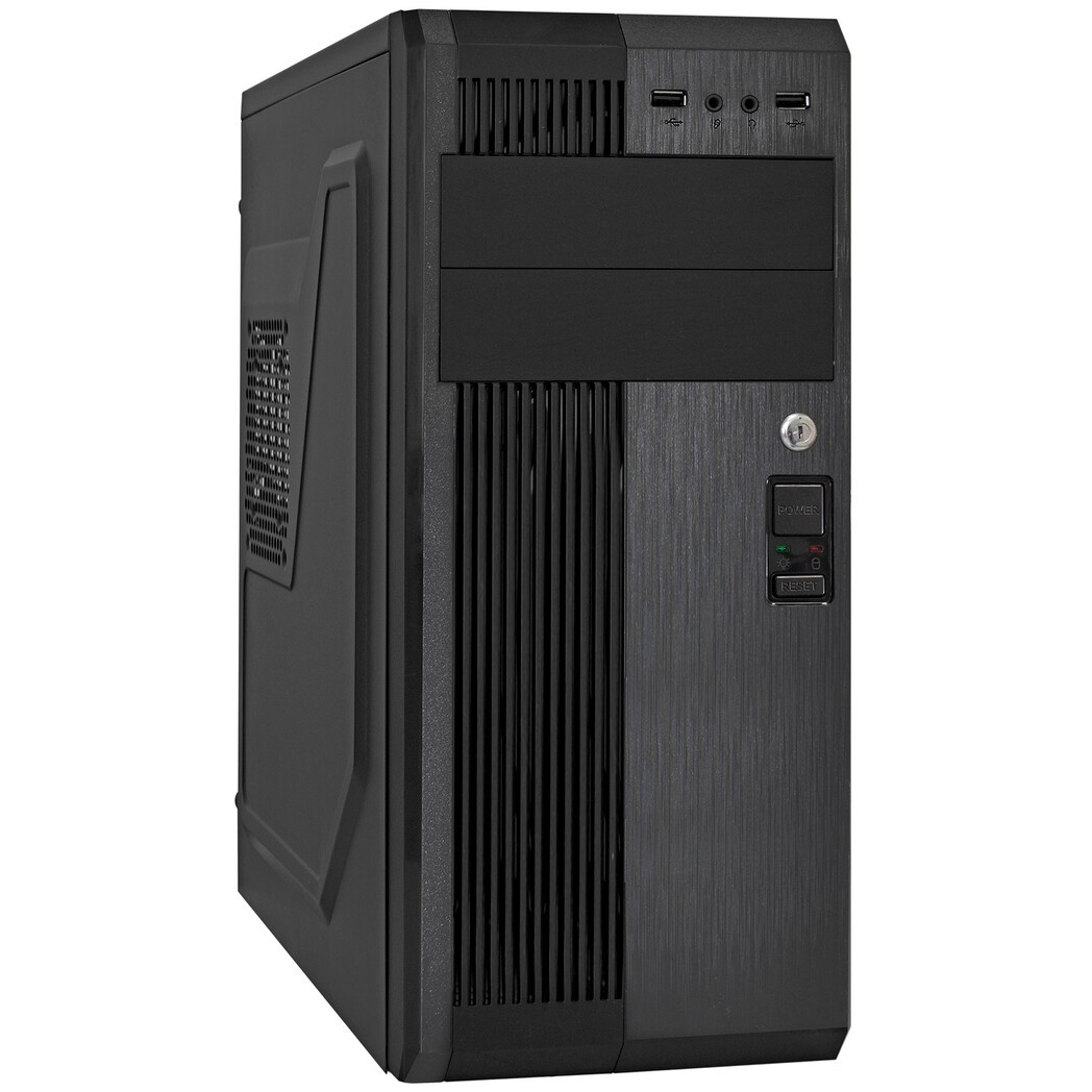 Корпус Miditower ExeGate UN-605B-UNS400 (ATX, БП UNS400 с вент. 12см, 2*USB, аудио, блокировка, черн