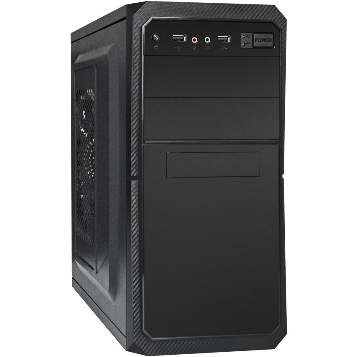 Корпус Minitower ExeGate BA-202-UNS450 (mATX, БП UNS450 с вент. 12см, 2*USB, аудио, черный)