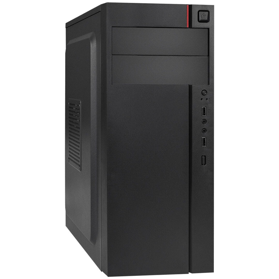 Корпус Miditower ExeGate AA-440-UNS500 (ATX, БП UNS500 с вент. 12см, 2*USB, аудио, черный)