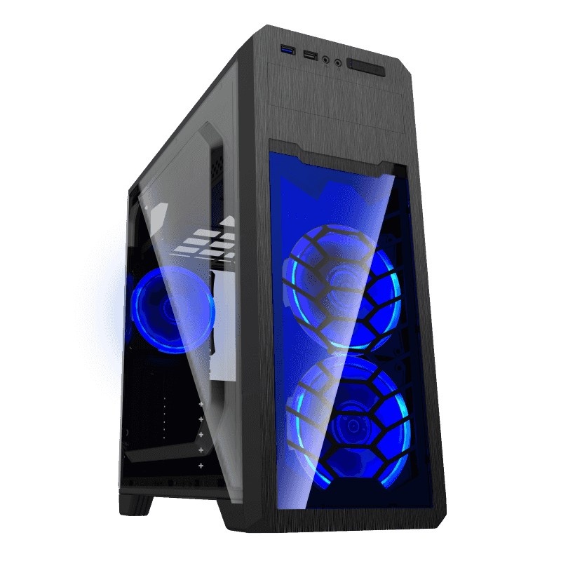 Корпус GameMax G563 без БП (Midi Tower, ATX, LED, Черн., Прозрач. бок. и фронт. панель, USB 3.0)