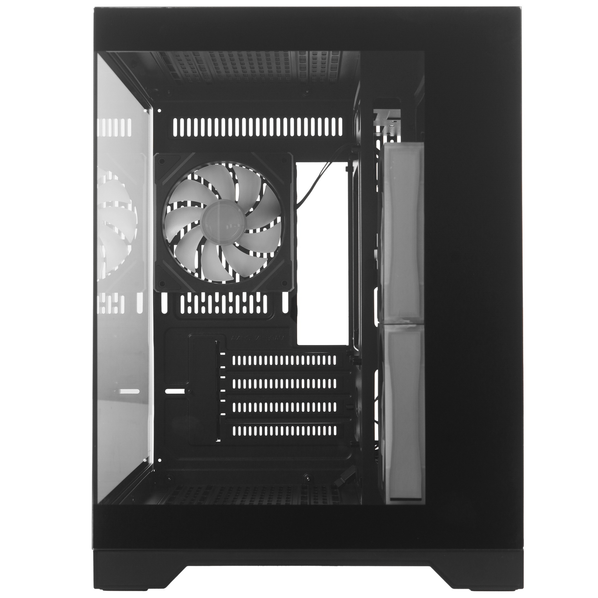 Корпус 1STPLAYER MEGAVIEW MV6-TP ARGB Black / mATX / 3x120mm ARGB fans / MV6-TP-BK-2FC7R-1FC7