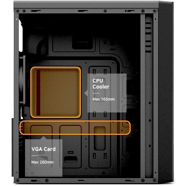 Компьютерный корпус  Case Foxline FL-301, ATX, 1x5.25EXT, 1x3.5EXT, 4x3.5INT, 4xUSB2.0, HDA, w/o FAN