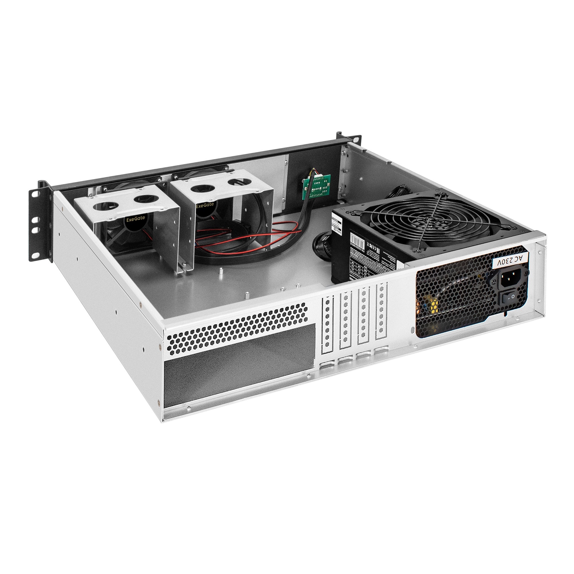 Серверный корпус ExeGate Pro 2U400-04AL RM 19", высота 2U, глубина 400, передняя панель - алюминий,