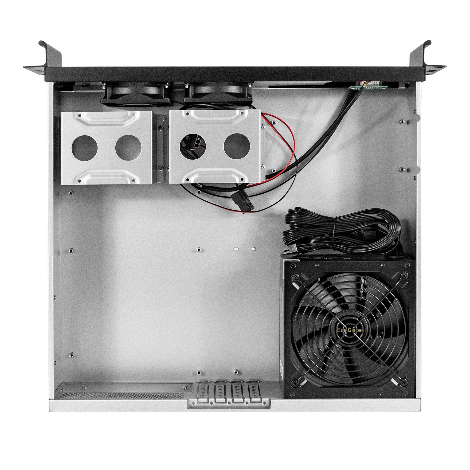 Серверный корпус ExeGate Pro 2U400-04AL RM 19", высота 2U, глубина 400, передняя панель - алюминий,