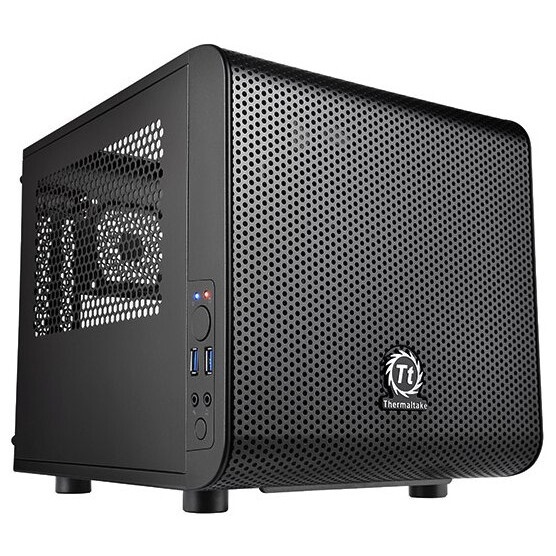 Корпус Case Tt Core V1  CA-1B8-00S1WN-00  mATX/ win/ black/ USB3.0/ no PSU