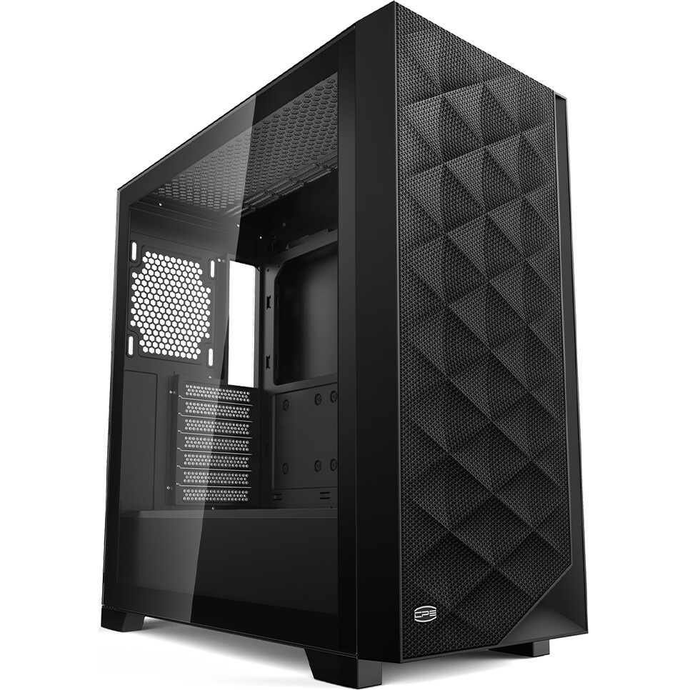 Корпус без блока питания PCCooler C3D510 BK, Mesh Mid Tower, черный, TG, 0.7 SPCC, no fans E-ATX, AT