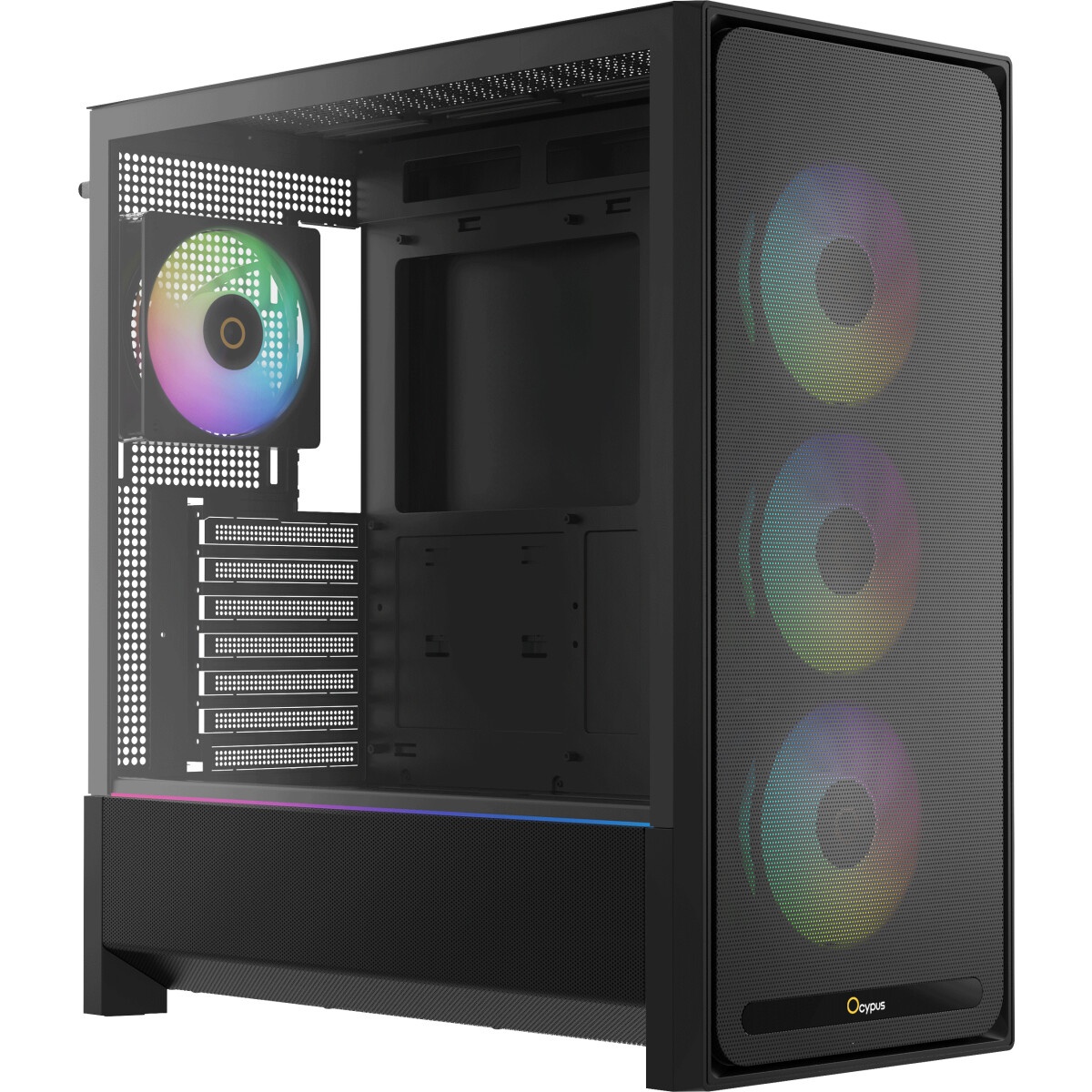 Корпус без блока питания PCCooler C3D510 BK, Mesh Mid Tower, черный, TG, 0.7 SPCC, no fans E-ATX, AT