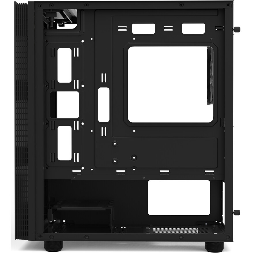 Компьютерный корпус без блока питания HSPD M321, Mesh Mini-tower, Black, slide TG, 0.45 SPCC, 2x140m