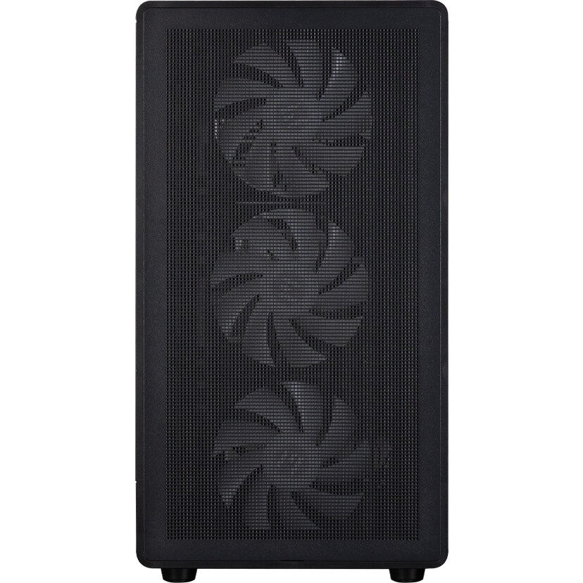 Компьютерный корпус без блока питания HSPD M321, Mesh Mini-tower, Black, slide TG, 0.45 SPCC, 2x140m