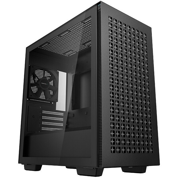 Компьютерный корпус без блока питания HSPD M321, Mesh Mini-tower, Black, slide TG, 0.45 SPCC, 2x140m