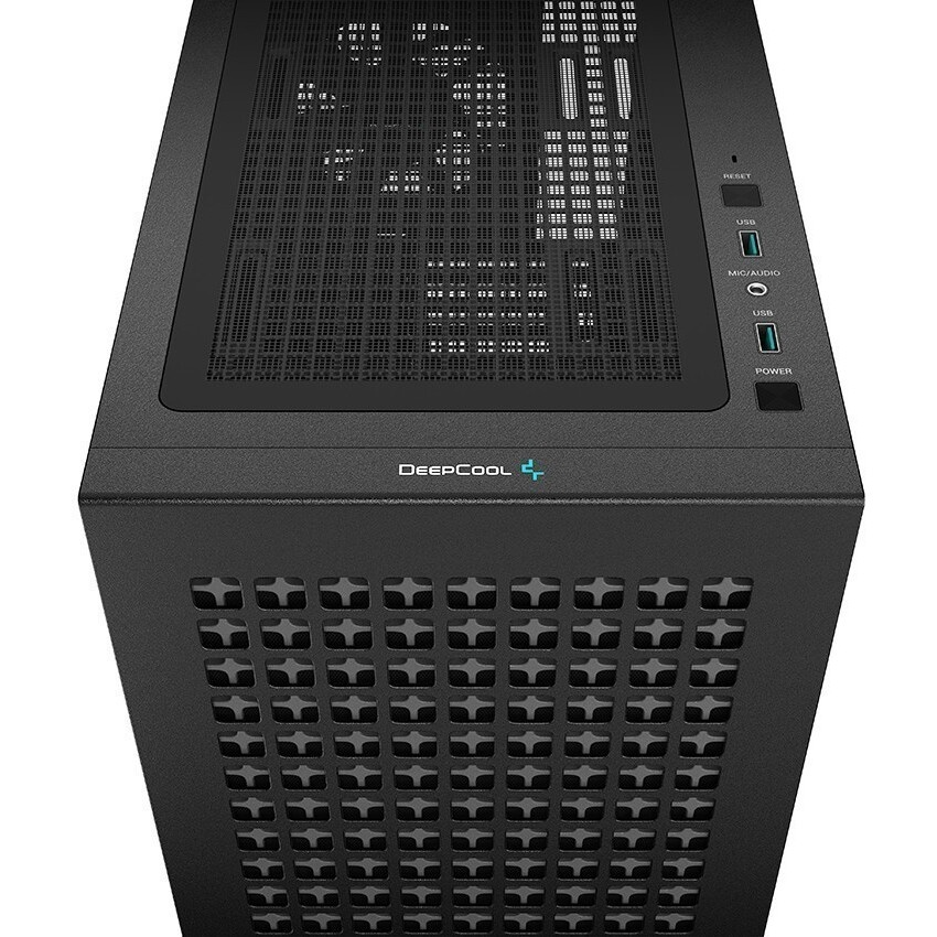 Компьютерный корпус без блока питания HSPD M321, Mesh Mini-tower, Black, slide TG, 0.45 SPCC, 2x140m