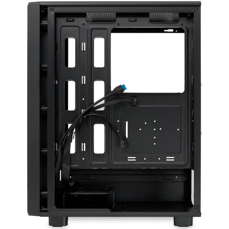Компьютерный корпус  HSPD M520, Mesh Mid Tower, Black, slide TG, 0.45 SPCC, 4x120mm ARGB ATX, mATX,