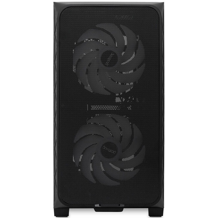 Компьютерный корпус без блока питания HSPD M320, Mesh Mini-tower, Black, slide TG, 0.45 SPCC, 2x140m