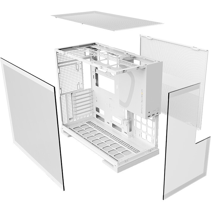 Корпус компьютерный ACD Phantom 100 ATX, Type-C + 2XUSB3.0+HD audio combo, 4X120mm ARGb fans+Remote