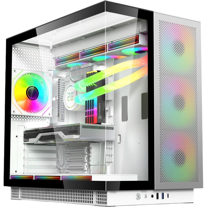 Корпус компьютерный ACD Phantom 100 ATX, Type-C + 2XUSB3.0+HD audio combo, 4X120mm ARGb fans+Remote